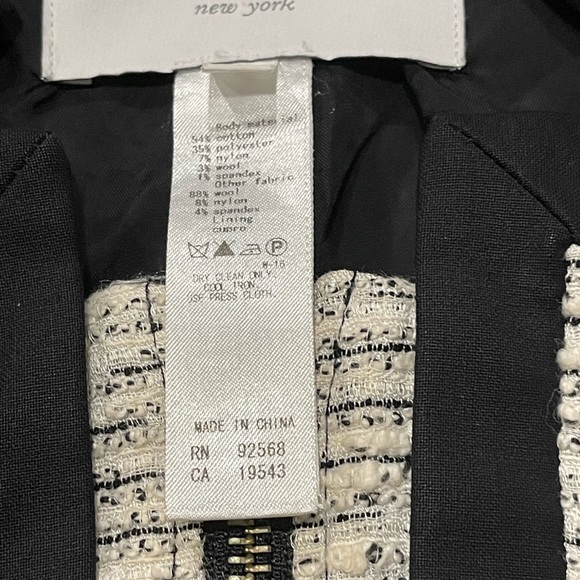 ICB New York Women’s Long Sleeve Full Zipper Black & White Lined Blazer Jacket 4 - Picture 8 of 10